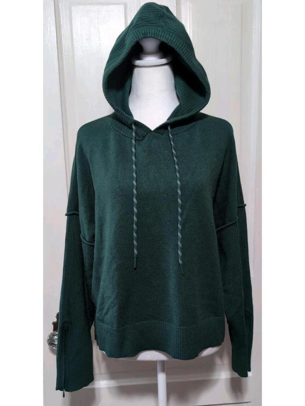 FLX Green Hooded Sweatshirt Sweater Gorpcore Women's XL Boxy (1342)